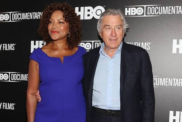Robert De Niro with his wife, Grace Hightower, at the premier of "Remembering The Artist Robert De Niro, Sr."
