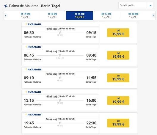 Letní letenky na MALLORCU - Honzovy letenky