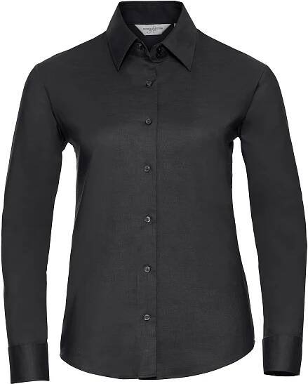 Dámská halenka Halenka Oxford s dlouhým rukávem 932F black 5XL
