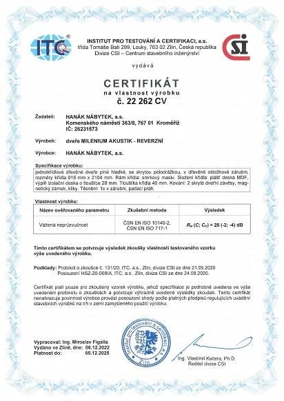 Certifikáty a ocenění — HANÁK Nábytek