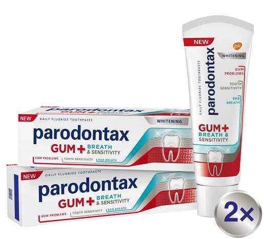 Parodontax pro dásně, dech a citlivé zuby Whitening 2 x 75 ml od 269 Kč - NajduZboží.cz