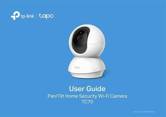 Uživatelská příručka pro domácí bezpečnostní Wi-Fi kameru tp-link TC70 Pan/Tilt