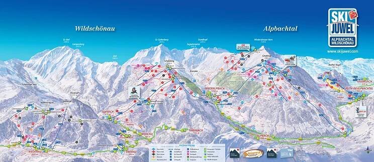 Alpbachtal Wildschönau - Ski Juwel - mapa sjezdovek