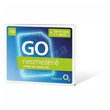 O2 GO SIM KARTA - kredit 150,- Kč Tarif NEOMEZENĚ 8595106661320