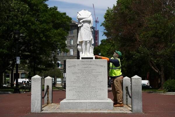Statues of Christopher Columbus are being dismounted across the country