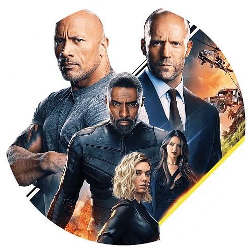 Dwayne Johnson, Jason Statham, Idris Elba, Vanessa Kirby, and Eiza González in Fast & Furious Presents: Hobbs & Shaw poster