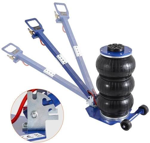VEVOR Pneumatický zvedák do auta Vzduchový zvedák 3 t, modrý Trojitý vzduchový zvedák 140-450 mm Výška zvedání sáčku Air Jack, 5 minut zvedání Vzduchový zvedák Car Jack Auto Jack pro SUV, nákladní automobil Modrá barva