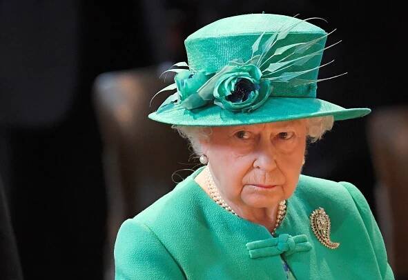 Queen Elizabeth II at a service at St. Paul's Cathedral.