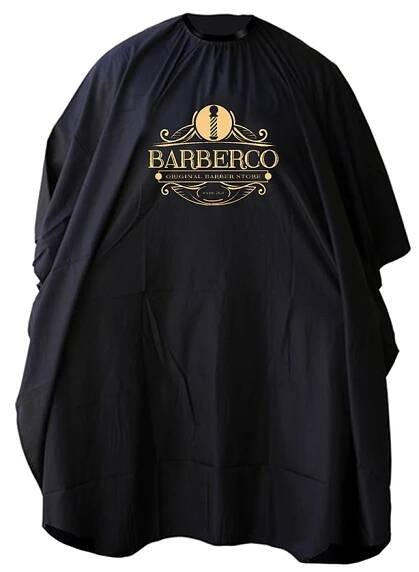 BARBERCO Černá pánská pláštěnka na stříhání vlasů se zapínáním na háčky - Vlasy-Kosmetika.CZ