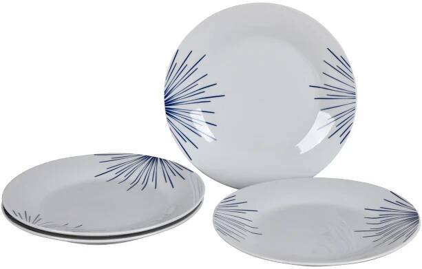 Desserteller Porzellan Rund Mathilda ca. 19 cm - Blau/Weiß, Trend, Keramik (19cm) - Ondega