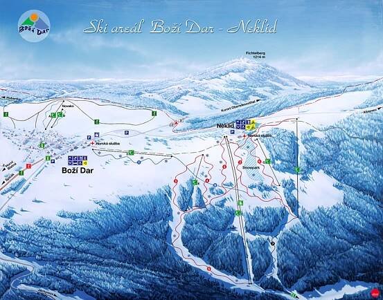 Středisko – Boží Dar – Neklid –Krušné hory –SkiArena
