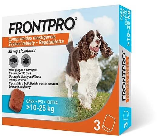 FRONTPRO Antiparazitární žvýkací tablety pro psy (10-25 kg) 3 tablety