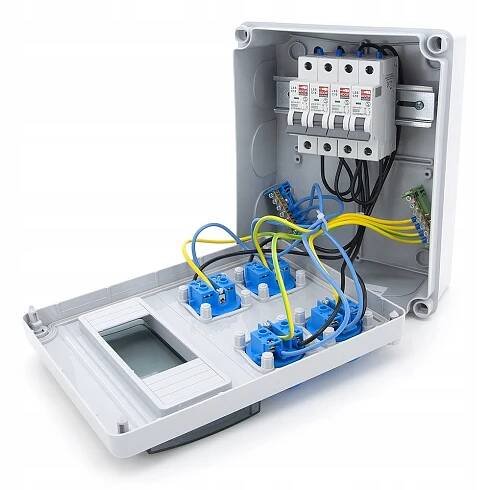 STAVEBNÍ ROZVADĚČ ELEKTRICKÁ SKŘÍŇKA 4xGS 230V ZABEZPEČENÁ 4xC16 Stupeň krytí IP IP44