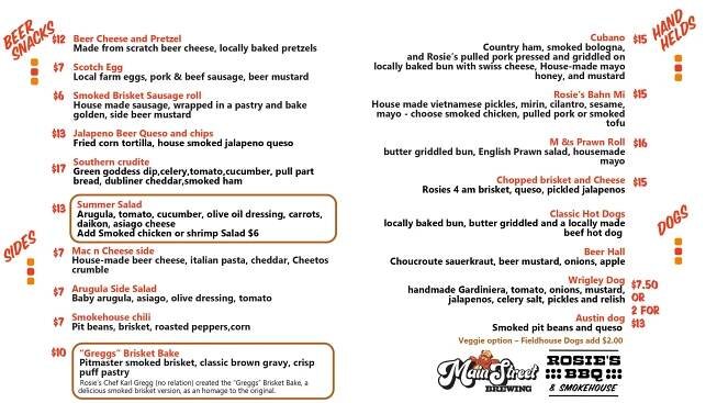 Food — Main Street Brewing