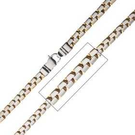 INOX Steel and Gold Plated Flat Curb Chain - Body Tune Plus