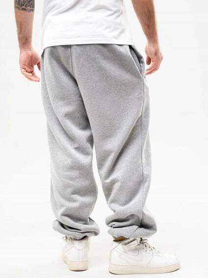 Pánské TEPLÁKY BAGGY Široké Bavlněné Polské Šedé SSG M Velikost M