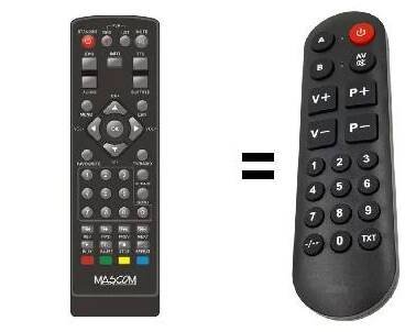 Mascom MC750T2 HD náhradní dálkový ovladač pro seniory