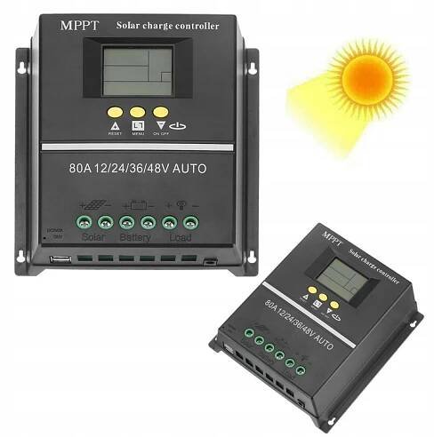Solární regulátor fotovoltaických panelů 12V 24V 36V 48V 80A + MPPT