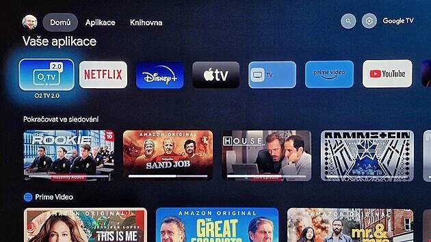Domovská obrazovka Google TV