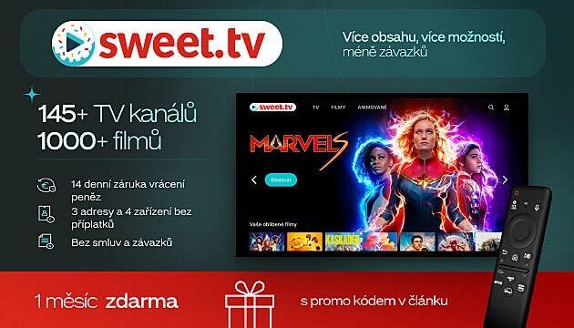 Více než 1000 filmů a 145+ TV kanálů: streamovací služba SWEET.TV
