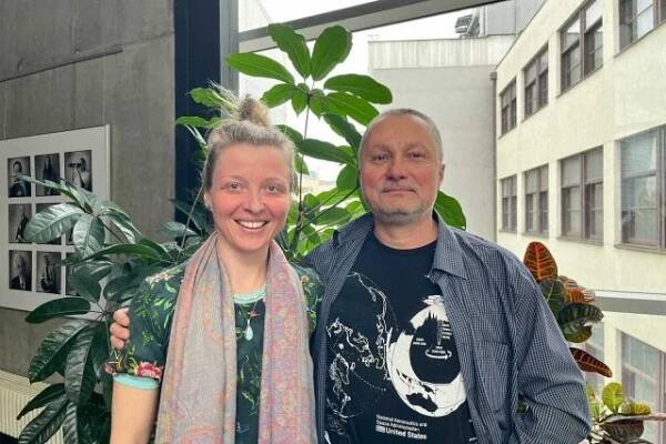 Zdravotní klaunka Martina Rousová a primář oddělení následné intenzivní péče pro děti Nemocnice Hořovice Daniel Blažek | foto: Patricie Strouhalová,  Český rozhlas