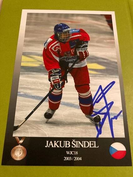 AUTOGRAM - JAKUB ŠINDEL - ČESKÁ HOKEJOVÁ REPREZENTACE