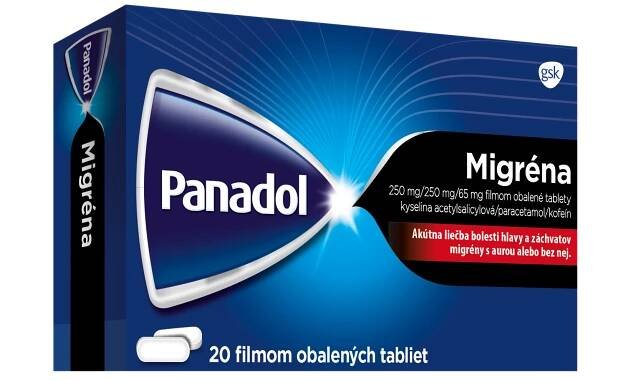 Panadol Migréna 1x20 tbl, liečba bolesti hlavy a migrény
