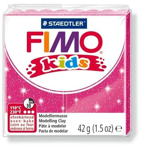 FIMO Kids 42g (8030-262) růžová s třpytkami