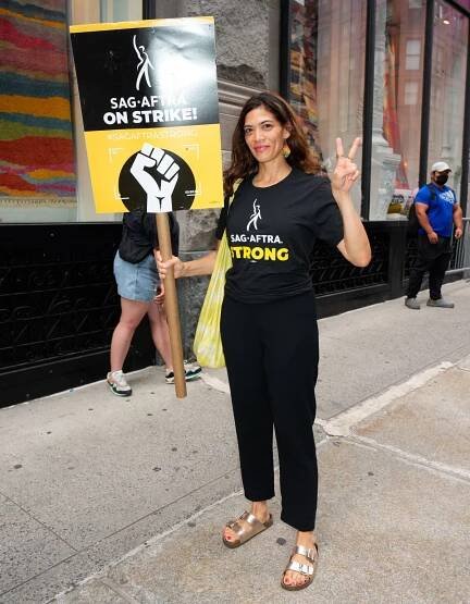 Laura Gomez at SAG-AFTRA Strike in New York