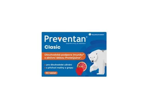 PREVENTAN Clasic s příchutí maliny a grepu 90 tablet