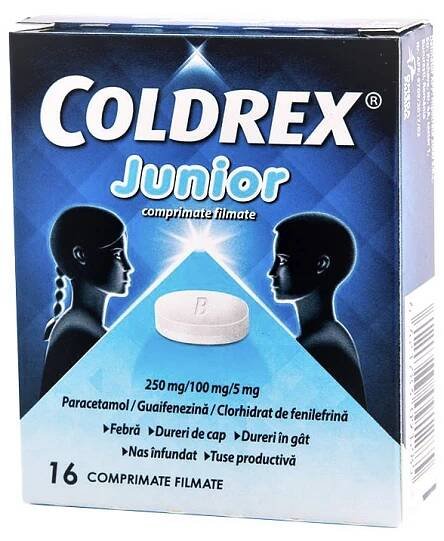 Coldrex Junior, 16 comprimate, Perrigo