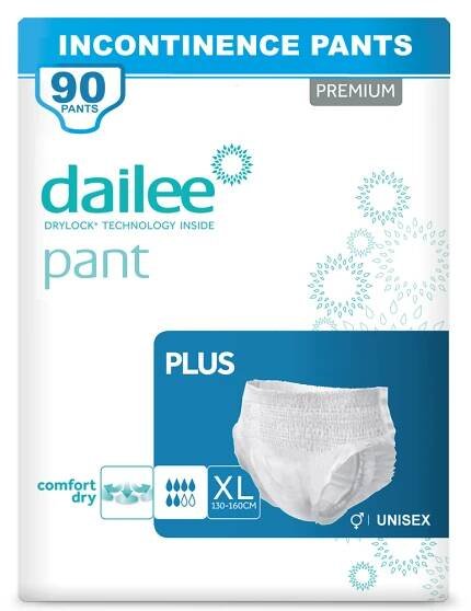 Dailee Pants Plus XL - 90x pleny pro dospělé - inkontinenční kalhoty pro muže a ženy