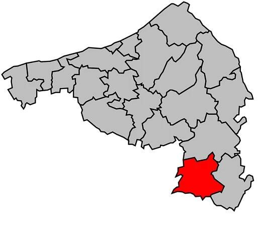 Kanton na mapě arrondissementu Dieppe