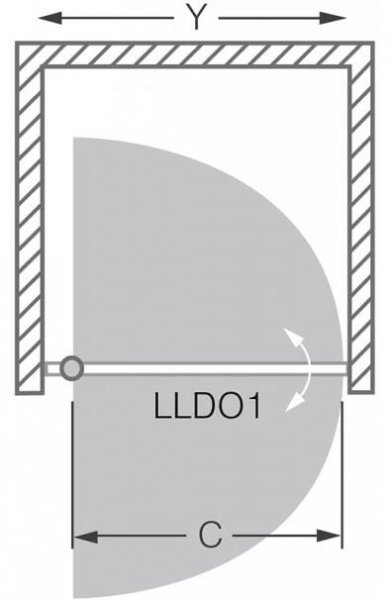 Sprchové dveře jednokřídlé 70 cm LLDO1 - czkoupelna.cz