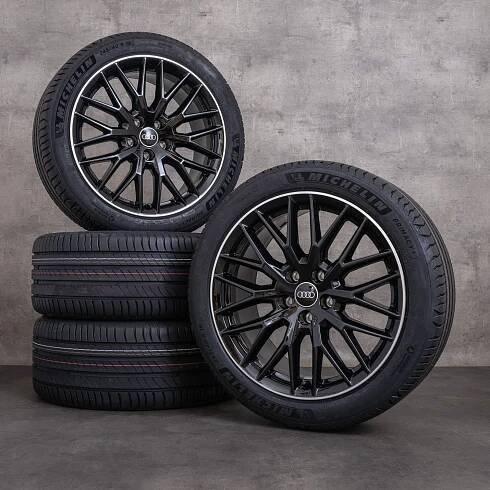 Originální ráfky na auto Audi A4 S4 18" 8W B9 letní kola 8W0601025Q černá leštěná NOVINKA
