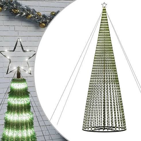 VidaXL LED vánoční stromek 1544 studených bílých LED diod 500 cm