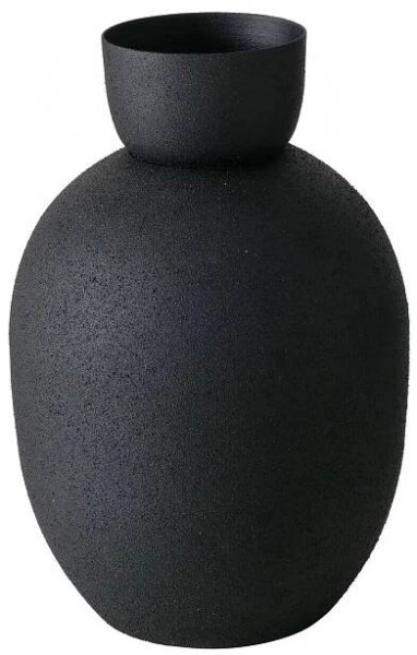 Černá kovová váza MAYNAR, 17 cm
