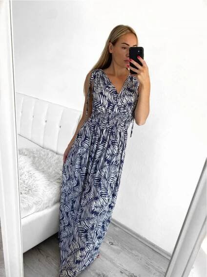 Šaty letní dlouhé bez rukávu dámské (M/L ONE SIZE) ICECOOL AINUOSI FRANCOUZSKÁ MÓDA FMPZM23024-4 - VMObleceni.cz