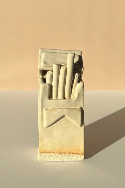 Ceramic Cigarettes - Glazed Cream, Decorative Objects