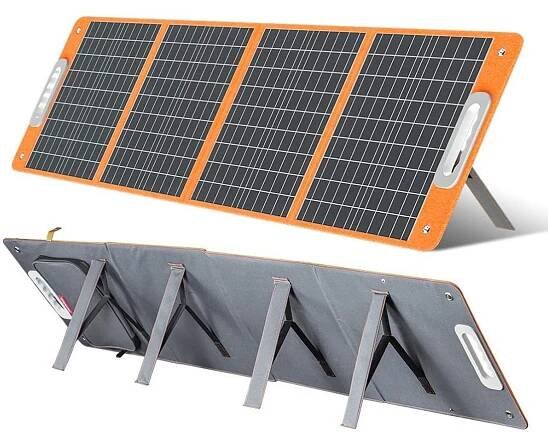 Přenosný solární panel 100Wp, 18 V, s integrovanými podpěrami (4x)