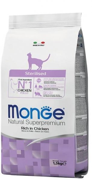 Monge Natural Superpremium Sterilised Rich Chicken - 1,5 kg