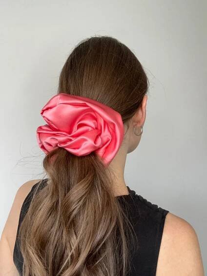 Oversized Coral Scrunchie