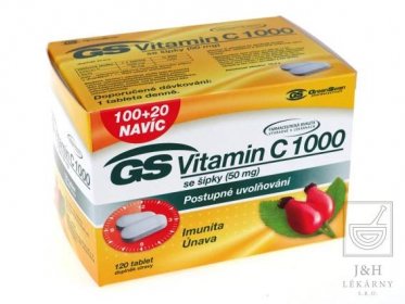 GS Vitamín C 1000 se šípky tbl.100+20