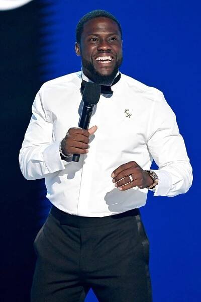 Host Kevin Hart speaks onstage during the 2025 BET Awards at Peacock Theater on June 09, 2025 in Los Angeles, California. 