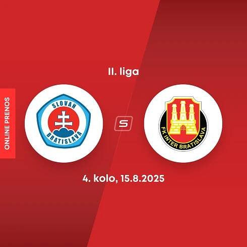 ONLINE: ŠK Slovan Bratislava B - FK Inter Bratislava dnes, MONACObet liga LIVE (II. liga, 4. kolo)