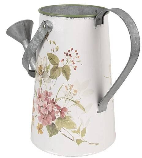 Konev Dekorační plechová konev s květinami - 37*17*27 cm