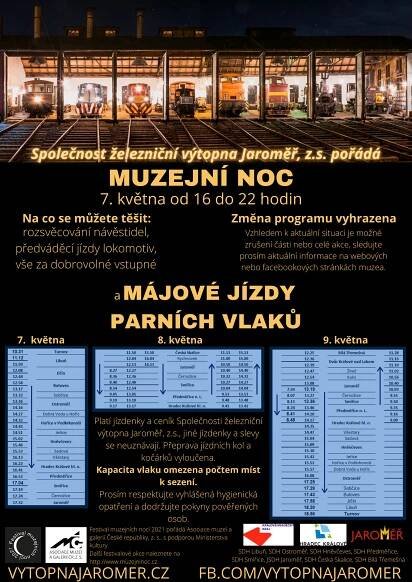 Májové jízdy parních vlaků a Muzejní noc