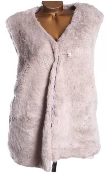 Dámská šedá zimní kožíšková vesta / NEW LOOK / XXXXL+ (56) / ANGLIE - UK 28