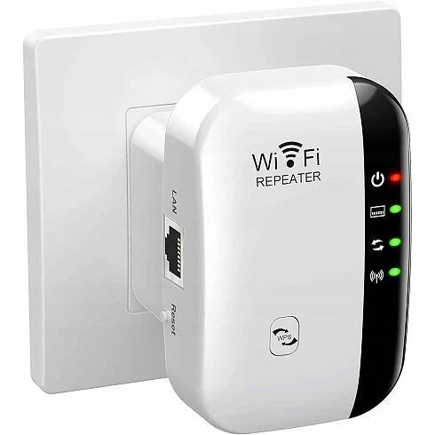 POSILOVAČ WIFI SIGNÁLU SILNÝ DOSAH 300 Mb/s OPAKOVAČ FUNKCE WPS 2,4 GHz