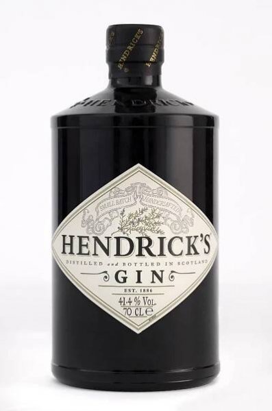 a bottle of gin on a white background